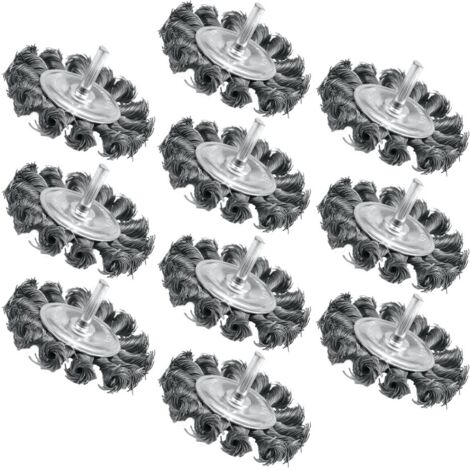 10 x Drahtbürste Topfbürste Zopfbürste Bürsten Stahlbürste 75 mm