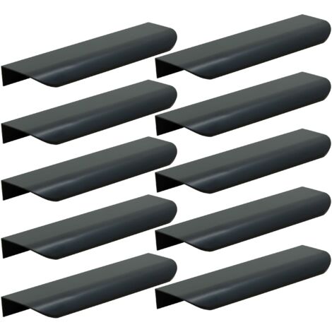 10 x Edge Möbelgriff 350 mm schwarz