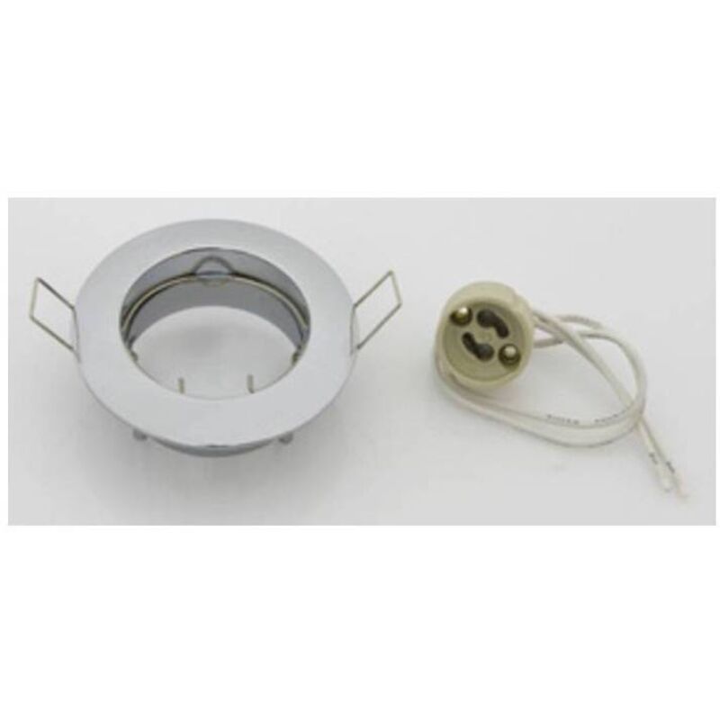 10 x Aplique empotrado fijo para LED GU10 cromo