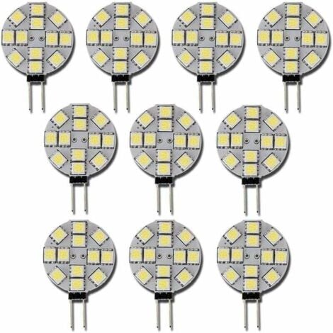 ODIPIE 10 x G4-LED-Leuchtmittel, DC 12 V, nicht dimmbar, weiß, 6000 K, Ersatz-Glühbirne, 20 W, Halogenlampe für Küche, Wohnmobil, Wohnmobil, Anhänger, Boot