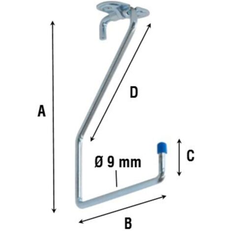 10 x GANCIO ZINCATO 4100 A L DA SOFFITTO 150 MM