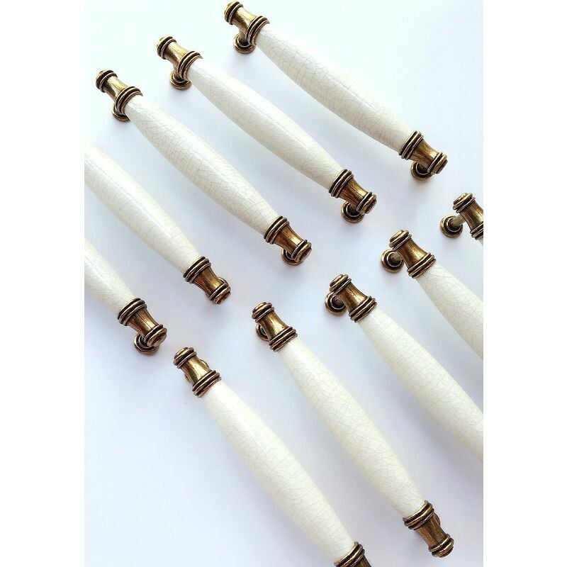 10 x Keramik-Möbelgriffe, Stangengriffe, Möbeltürgriffe, Türstangengriffe für Küchenschränke mit Schrauben, Lochabstand 128 mm | 06286512399083 10 x Keramik-Möbelgriffe, Stangengriffe, Möbeltürgriffe, Türstangengriffe für Küchenschränke mit Schrauben, Lochabstand 128 mm | 06286512399083