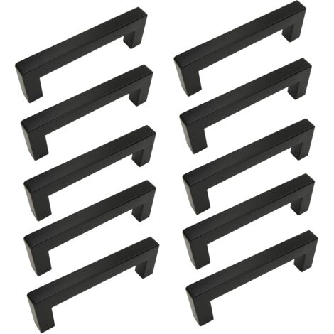 10 x Klassischer Möbelgriff 128 mm schwarz
