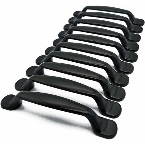 10 x Küchenschrank-Türgriffe, Schrank, Schublade, Schlafzimmer, Möbelgriff, Mittenabstand 96 mm, Aluminium, mit Schrauben