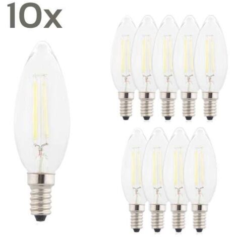 10 x LED Lampe Filament E14 2.8W C35 2700K