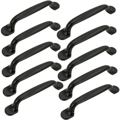 10 x Maniglia per mobili nera 96 mm metallo