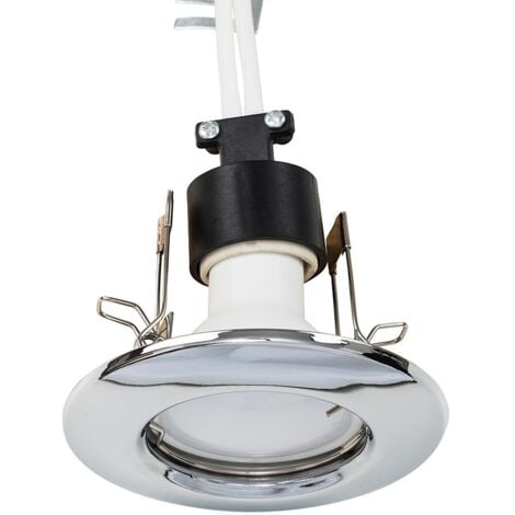 10 x MiniSun Recessed GU10 Ceiling Downlights - Chrome