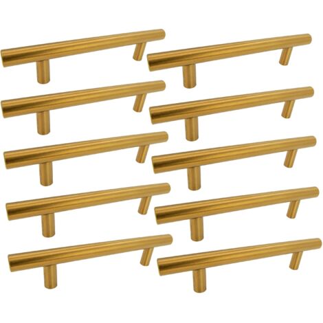 10 x Möbelgriff Reling 128 mm gold