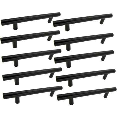 10 x Möbelgriff Reling 128 mm schwarz