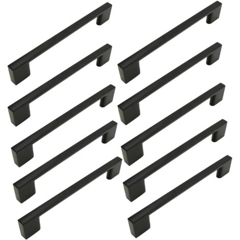 10 x Möbelgriff schwarz 128 mm Metall