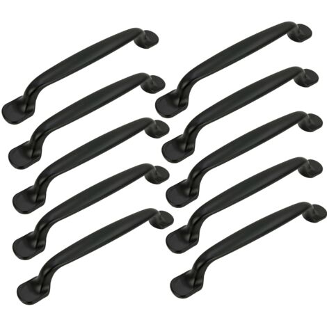10 x Möbelgriff schwarz 128 mm Metall