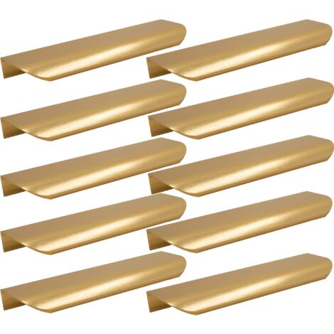 10 x Möbelkantengriff 200 mm gold