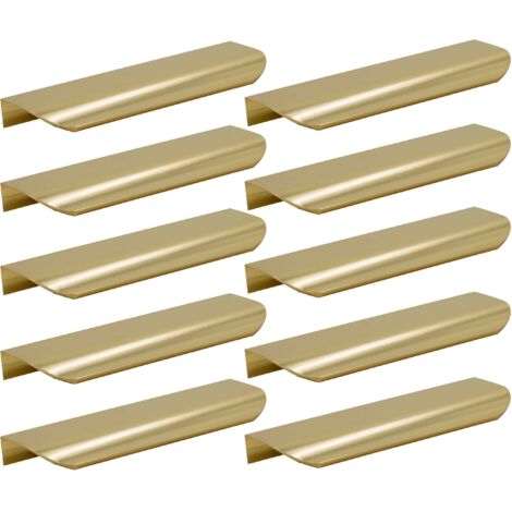 10 x Möbelkantengriff 200 mm gold