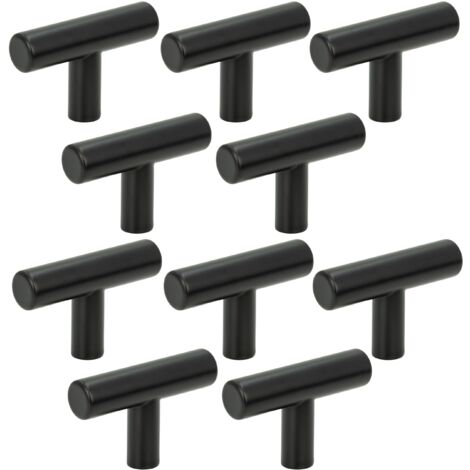 10 x Möbelknopf Reling Metall schwarz modern
