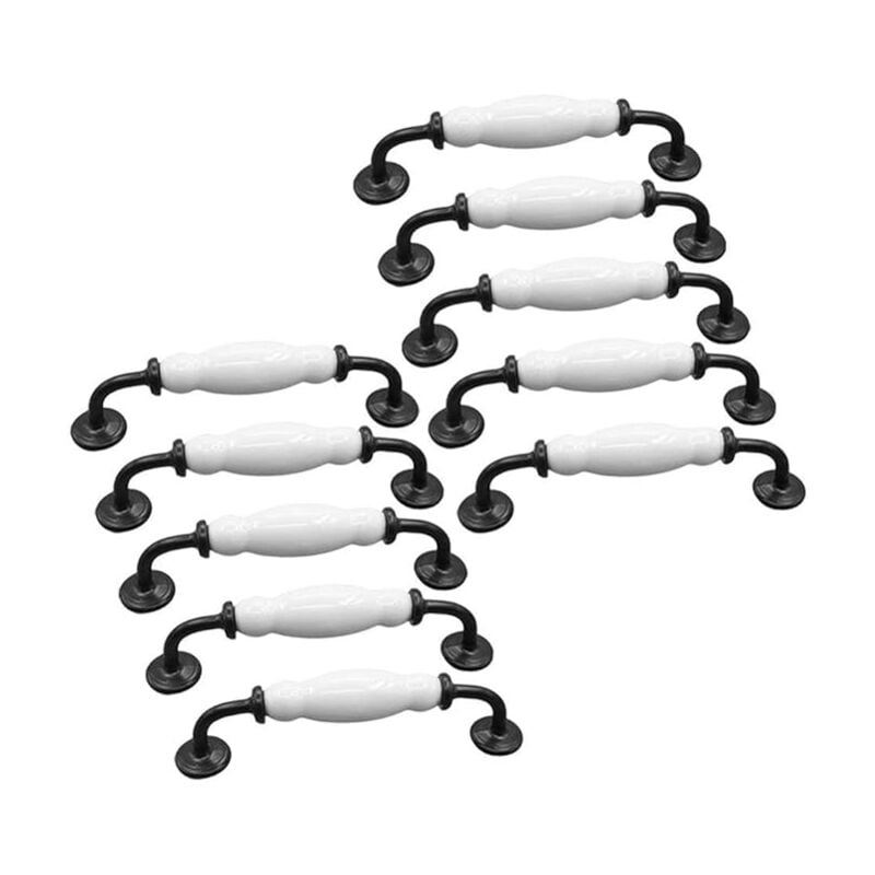 10 x Poignées en arc Boutons de portes, Poignées et boutons de tiroir poignées d'armoires poignée de meubles (Distance de forage 128mm)