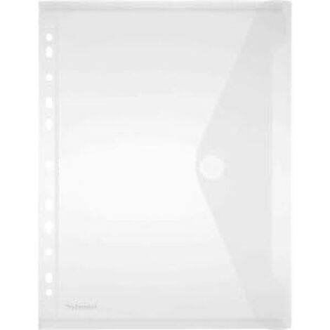 10 x porte-documents A4 PP avec bord perforé Velcro incolore mat,