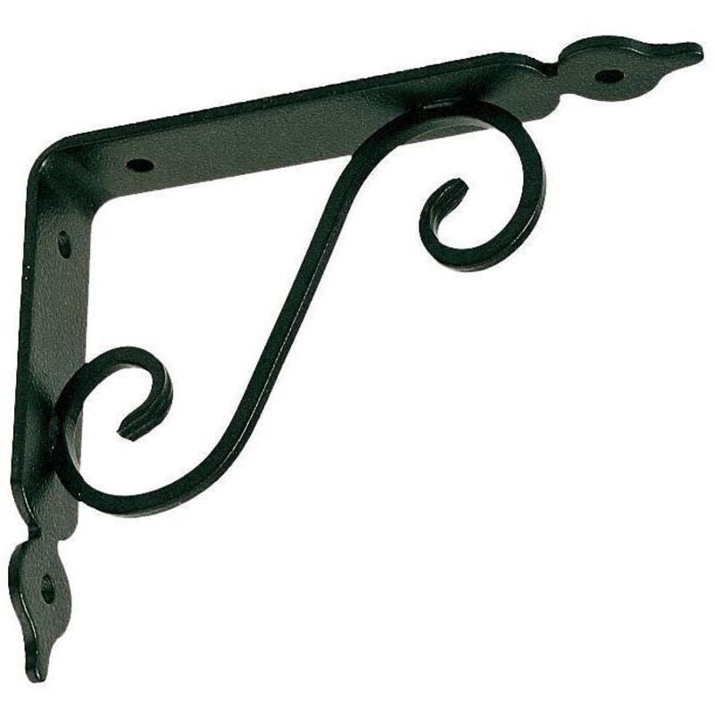 10 x support d'étagère en fer forgé 300x250 mm noir satiné