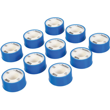 10 x Rolle PTFE-Band weiß 12 m x 19 mm
