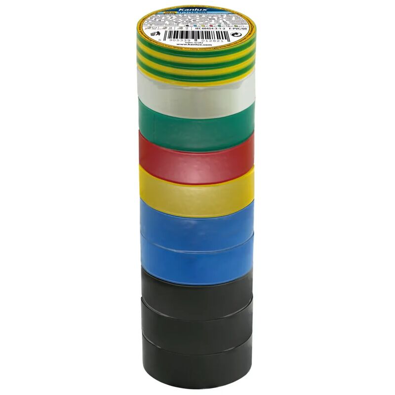 Image of nastro isolante adesivo per elettricista diversi colori 10 pezzi
