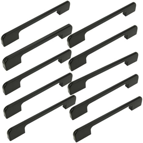 10 x Schwarzer Möbelgriff 128 mm