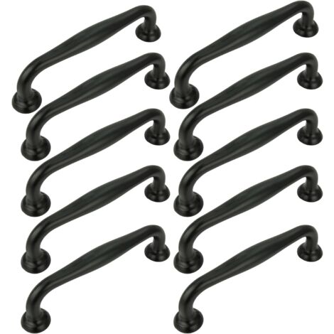 10 x Schwarzer Möbelgriff 96 mm