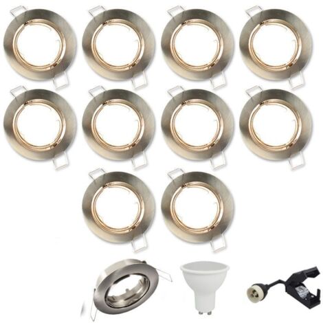 10 x Spot encastrable orientable Acier Brossé complet LED 5W eq 40W