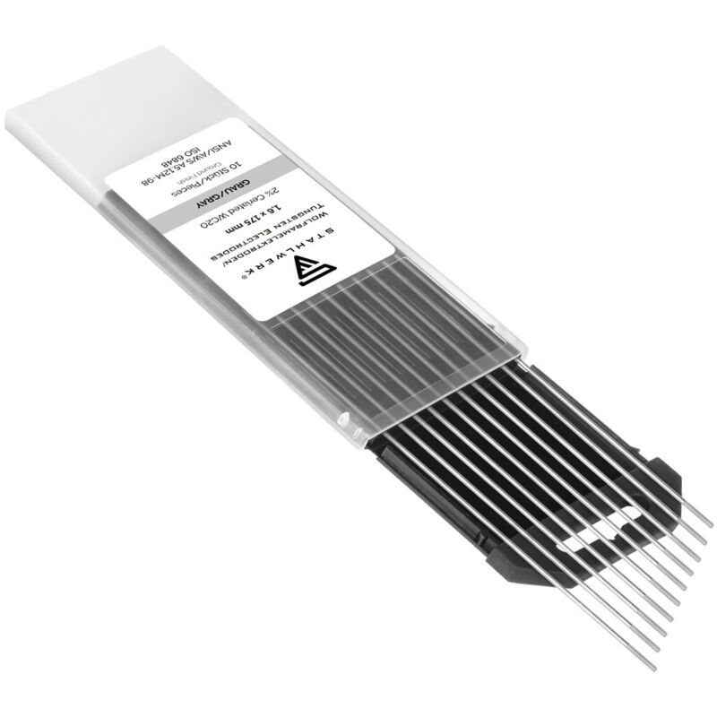 10 x STAHLWERK TIG Électrodes de soudage en tungstène 1,6x 175 mm WC20