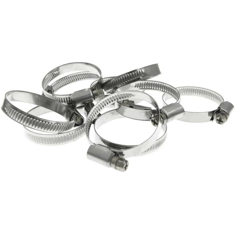 10 x Stainless Steel Hose Clips Pipe Clamps - Jubilee Type 16-27mm