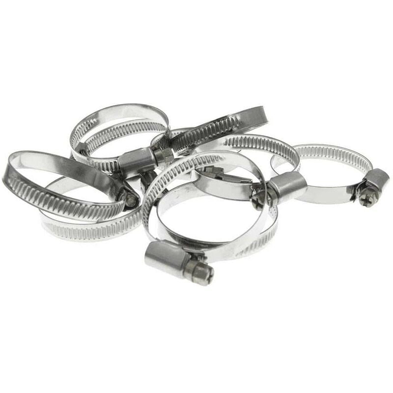 10 x Stainless Steel Hose Clips Pipe Clamps - Jubilee Type 25-40mm