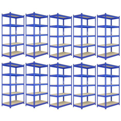 10 x T-RAX Blue Metal Racking Units 120cm x 45cm x 180cm