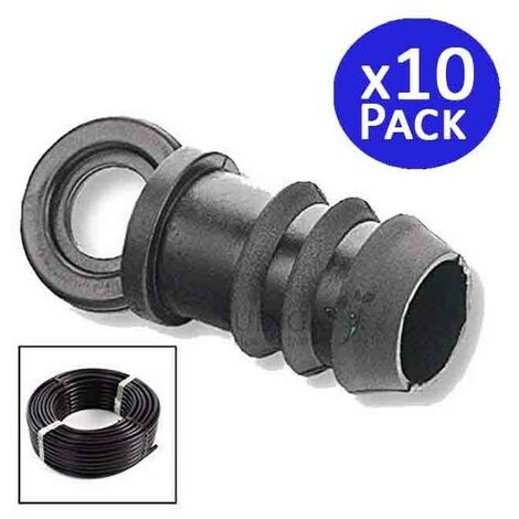 SUINGA 10 x Tapon 16mm riego por goteo 16mm negro