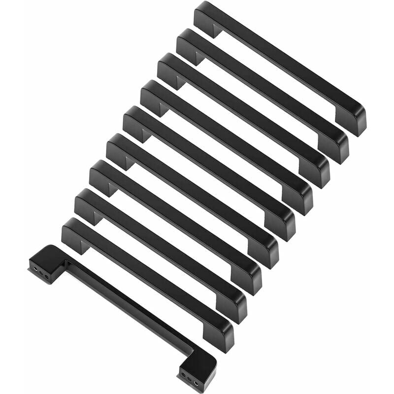 10 x Türgriffe aus schwarzer Zinklegierung, T-Stab-Griffe, Küchenschrank, Lochmittenabstand 128 mm | 06286512399182 10 x Türgriffe aus schwarzer Zinklegierung, T-Stab-Griffe, Küchenschrank, Lochmittenabstand 128 mm | 06286512399182