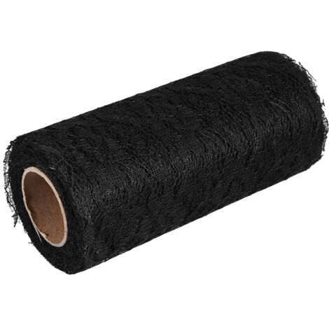 10 Yards florales Spitzenband zur Tisch- und Stuhldekoration (Schwarz)