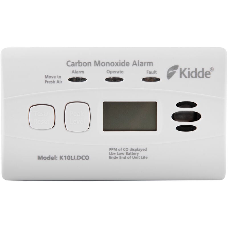 K10LLDCO- 10 Year Longlife Battery & Warranty Carbon Monoxide Alarm with Digital Display - Kidde
