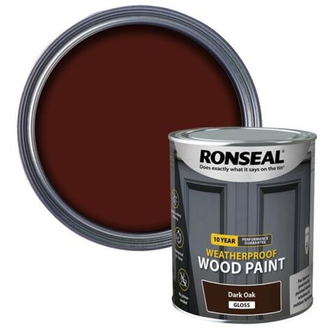 10 Year Weatherproof Wood Paint Dark Oak Gloss 750Ml