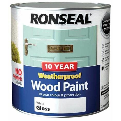 10 Year Weatherproof Wood Paint White Gloss 2.5 litre RSL38782