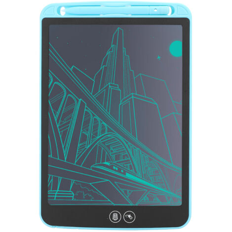 10-Zoll-Zauber-Zeichentafel (teilweise abwischbar), LCD-Bildschirm für Kinder, Lernspielzeug, zum Zeichnen und Schreiben, Himmelblau