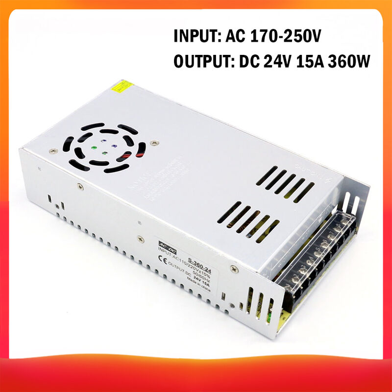 

100-240 AC a DC 24V 15A 360W Transformador de voltaje regulado Switching Power-Supplys convertidor adaptador para tiras de luz para camara del