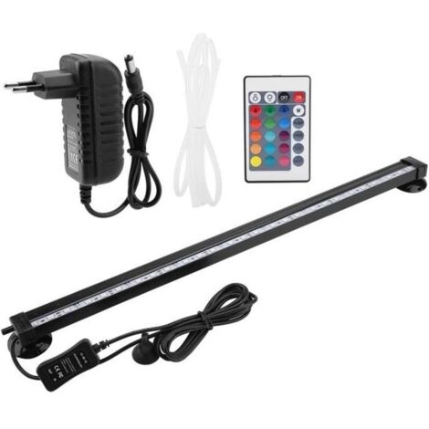 100-240V Lampe LED pour aquarium - Lampe à changement de couleur de télécommande colorée - Lampe à bulles sous-marine - 46cm - EU