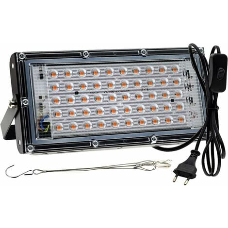ERHOPE 100 / 50W Horticulture Lamp, Full Spectrum UV Infrared LED Plant Growth Light, Ideal for Indoor Plants, Flowers and Vegetables, Seedlings, Flowers and Results (50W)