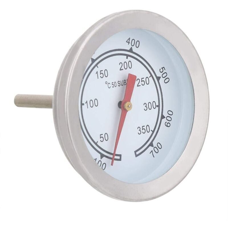 Image of 100-700 Edelstahl-Grillthermometer, analoge Temperaturanzeige mit zwei Skalen, Küchenthermometer