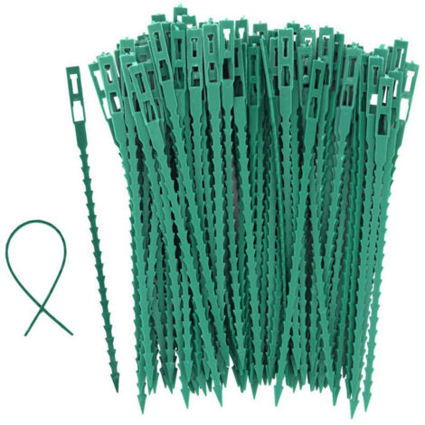 100 Accroche Tuteurs pour Tomates, Arbres, Serre-câbles - Attaches Réutilisables en Plastique pour Jardinage