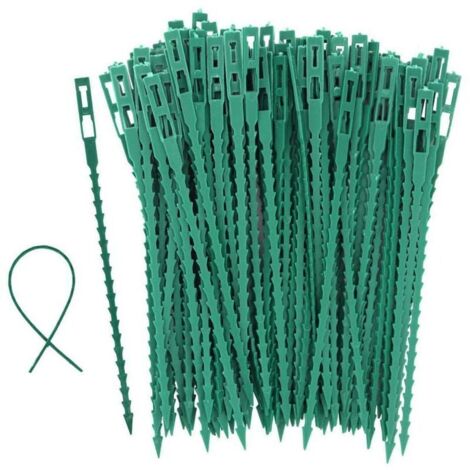 100 Accroche Tuteurs pour Tomates, Arbres, Serre-câbles - Attaches Réutilisables en Plastique pour Jardinage