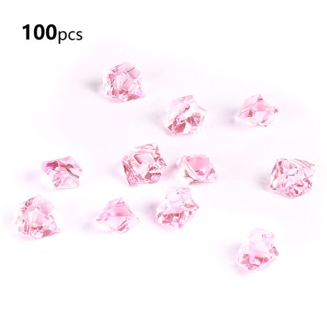 100 Acryl-Eiswürfel in Steinoptik für Dekorationen und Vasen, authentisch und glänzend, Maße 11 x 14 mm