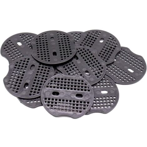 100 almohadillas de lavado – 6,8 x 6 cm. Aptas para clavos de jardín, clavos de tierra en forma de U, telas para control de malezas, redes y lonas de suelo (negras).