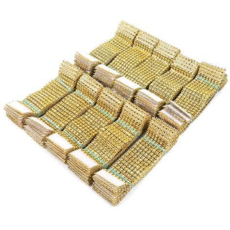 100 anelli per tovaglioli con fascia per sedia a 8 file, nastro avvolgente in maglia di diamanti per matrimonio, Natale, oro
