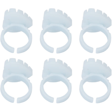 100 anneaux adhésifs en forme de cœur pour extensions de cils, jetables, fixation bleue pour prothèses de cils