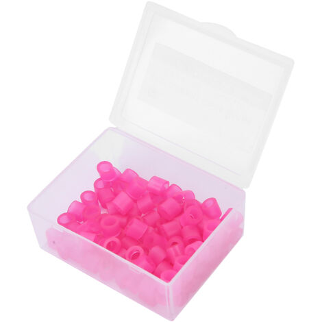 100 anneaux de code couleur dentaire en silicone non toxique, accessoires dentaires (rose)