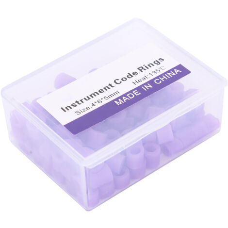 100 anneaux de code couleur dentaire en silicone orthodontique - Accessoires dentaires (violet)