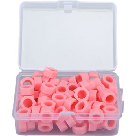 100 anneaux de code dentaire en silicone pour identification d'instruments - Lot de 100 pièces - Rose